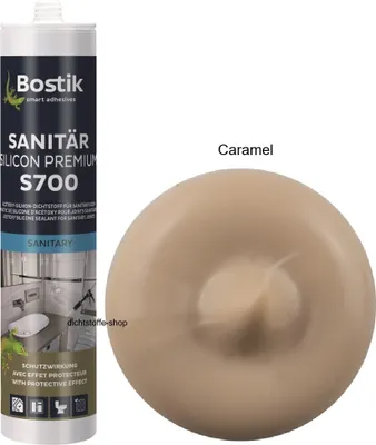 Produktbild von Bostik S700 Sanitärsilicon Premium 300ml Kartusche 1K Silikon Fugen Dichtstoff Caramel
