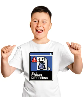 Immagine prodotto di 404: Dirndl non trovato. , Wiesn, abbigliamento tradizionale, pantaloni in pelle, Baviera, maglietta per bambini, bianca, taglia 152