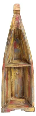 Produktbild von Bootsregal mit Steg Boot Regal Standregal Aufbewahrung Maritim Urlaub Albesia Holz Multicolor ca.93-98cm - Klein