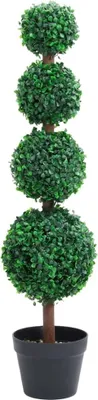 Produktbild von The Living Store Künstlicher Buchsbaum mit Topf Kugelform Grün 90 cm