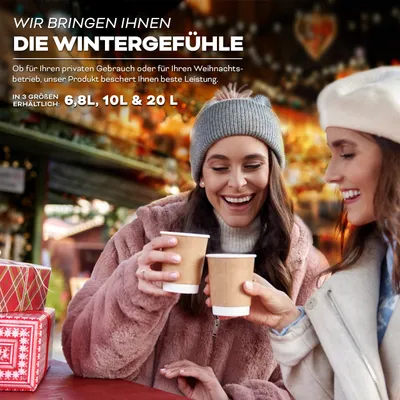 Produktbild von TRESKO® Glühweinkocher Schwarz 20L / 2500W Einkochautomat aus Edelstahl Glühweinkessel Glühweinautomat Heißgetränkeautomat Heißwasserspender