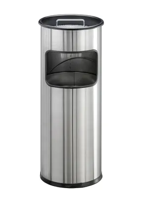 Obrázok produktu pre DURABLE Papierkorb Edelstahl 17L rund mit Ascher 1 ST 337323