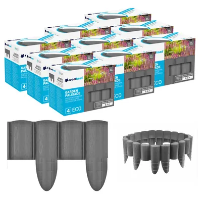 Produktbild von Cellfast-Gartenzaun Holzoptik frostbeständig Länge 21,6 m Farbe Graphit 34-054