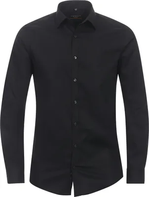 Produktbild von REDMOND Herren Businesshemd Langarm Kent Slim-Fit Popeline Schwarz XS
