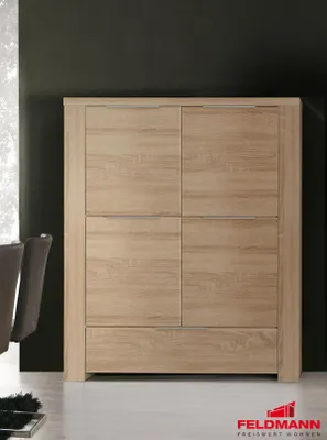 Produktbild von Kommode Stauraumschrank Mehrzweckschrank sonoma eiche 134cm
