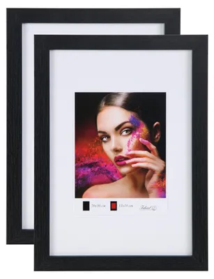 Produktbild von 2er 3er 5er Set Holz Bilderrahmen Lifestyle Plexi Foto Rahmen Collage Wanddeko Poster HR-25 - Farbe: 2er Pack Schwarz | Format: 21x29.7 A4