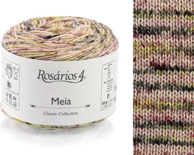 Produktbild von Rosarios 4 Meia Print 104 - Wolle, langlebig, ideal für Socken & Accessoires, maschinenwaschbar