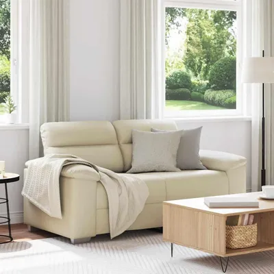 Produktbild von Möbel 2-Sitzer-Sofa Creme 160x81x84 cm Kunstleder - Klassische Sofas CC4921