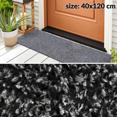 Produktbild von Fußmatte Türvorleger Bodenmatte Textil DOVER Tropfen Anthrazit Robust Wasserabweisend Breite 40 cm Länge 120 cm