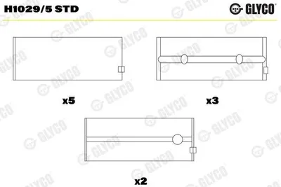 Produktbild von GLYCO Kurbelwellenlager H1029/5 STD passend für PEUGEOT 504 (A, M) 1,835mm
