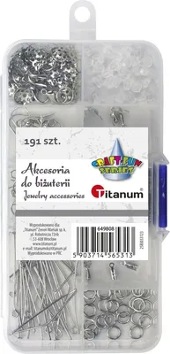 Zdjęcie produktu dla Akcesoria do biżuterii srebrne 191 sztuk Titanum w plastikowym pudełku