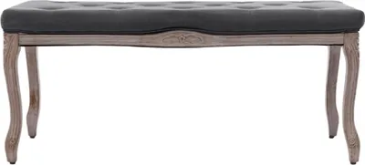 Produktbild von "WINTER SALE" Bank Leinen Massivholz 110x38x48 cm Dunkelgrau - Sitzbänke NEU9270470