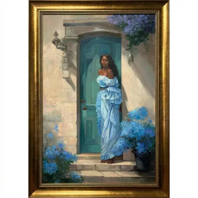 Produktbild von Handgemalte Bilder Handgemaltes Ölgemälde mit Holzrahmen 120×80 cm