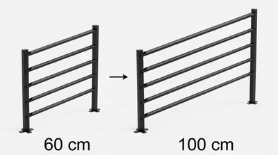 Produktbild von Treppengeländer mit waagerechter Stange verstellbar 60–100 cm Schwarz