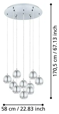 Immagine prodotto di Eglo 95914 Conessa lampada a sospensione a 10 luci cromo chiaro