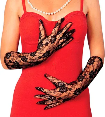 Produktbild von Cosplay Schwarz Netzhandschuhe Spitzenhandschuhe Kostüm Zubehör Fasching