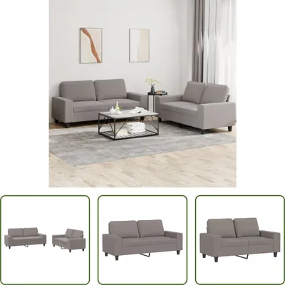 Produktbild von The Living Store 2-tlg. Sofagarnitur Taupe Stoff
