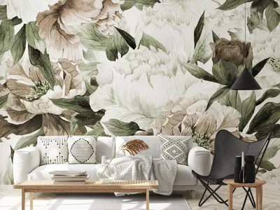 Produktbild von Vlies Fototapete Blumen 400x280 cm Tapeten Wandtapete XXL Flur Pflanzenmotiv Natur Päonie Pfingstrosen b-B-0610-a-a