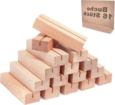 Produktbild von Famanu Kartenhalter aus Holz 16 Stück - Beech Wood