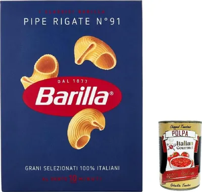 Produktbild von 5x Pasta Pipe Rigate Nr. 91, 100% italienisch Nudeln 500 g pack + Italian Gourmet polpa 400g