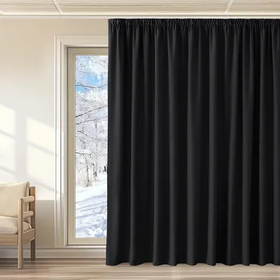 Productafbeelding van Verduisteringsgordijn met plooiband in zwart, 300 x 240 cm, 1 paneel