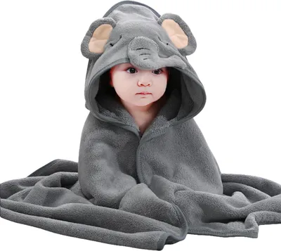 Produktbild von 1 Stück Cartoon Tier Baby Badetuch für Neugeborene, Baby, Kleinkind, Säugling - saugfähige große Baby Handtuch - Bär, 80*80CM