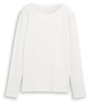 Produktbild von TOM TAILOR Damen 1049176 Longsleeve T-Shirt, 10315 - Whisper White, XXL EU