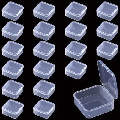 20 transparente Aufbewahrungsboxen, 45x45x19 mm, PP-Kunststoff