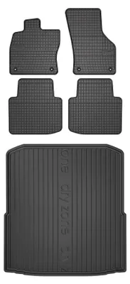 Produktbild von Gummimatten + Kofferraumwanne für Skoda Superb III 2015-2020 (Liftback, Standard-Kofferraum) – Schwarz, passgenau – Wielganizator SolidPRO