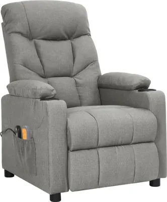 Obrázok produktu pre vidaXL Elektrické masážne kreslo Light Grey Fabric