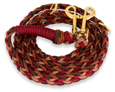 Produktbild von Geflochtene Paracord Hundeleine - 1,8m verstellbar mit 2 Karabinern, geeignet für große Hunde, Trainingsleine