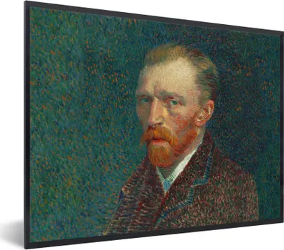 Produktbild von MuchoWow® Gerahmtes Poster Kunst - Van Gogh - Alte Meister - Selbstporträt 80x60 cm - Poster mit Schwarzem Bilderrahmen Wandposter Rahmen Foto Bilder - Schwarzem - Mit Gestell