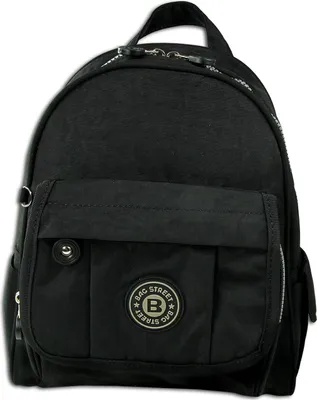 Produktbild von Bag Street Rucksack Crinkle Nylon schwarz trendiger Damen Cityrucksack ORJ201S