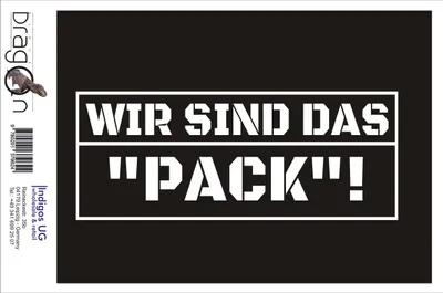 Produktbild von Aufkleber / Autoaufkleber - JDM / Die cut / Auto / OEM - Wir sind das Pack - 200x80mm gelb - Heckscheibe / Heckscheibenaufkleber