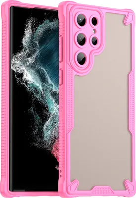 Immagine prodotto di Custodia protettiva per Samsung Galaxy S22 Ultra, lato posteriore traslucido opaco, custodia paraurti in TPU Rosa