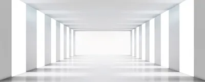 Produktbild von Fototapete - White Corridor 375x150cm - Vliestapete