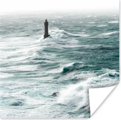 Produktbild von MuchoWow® Poster Leuchtturm - Golf - Meer 75x75 cm - Wand Dekoration