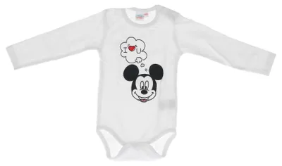 Produktbild von Disney Mickey Maus Baby Kleinkind langarm Body – Weiß / 74/80