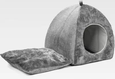 Produktbild von Faltbares Katzenbett für Wohnungskatzen, Waschbar Katzenhöhle, 2-in-1-Katzenhaus mit Derausnehmbarem, Katzenkissen, Katzenzelt mit Rutschfester Unterseite, Weiches und Selbstwärmendes