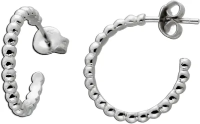 Produktbild von Creolen Kugeldesign Silber 925 poliert rhodiniert