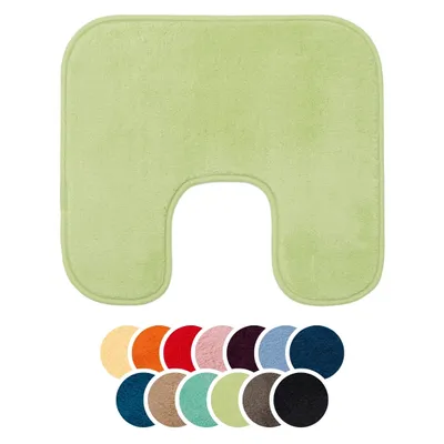 Produktbild von liebling Badteppich mit Bügelausschnitt, 100% Polyester, Anti-Rutsch Beschichtung, Serie Santos, 50 x 45 cm, 1500 g/m², 30 Grad waschbar, limone