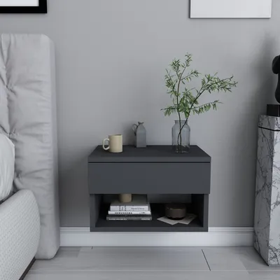 Produktbild von Skye Decor, Jamot - Anthracite, Nachttische & -schränke, Anthrazit, 44,6 x 31,9 x 29 cm