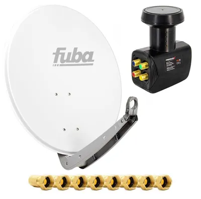 Produktbild von Fuba Set 4 Teilnehmer SAT Anlage DAA 650 W Schüssel Alu Quad LNB 8x F-Stecker
