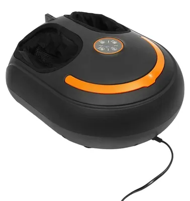 Image de Appareil de massage des pieds - Appareil de massage électrique des pieds avec écran LCD - 40 W - 5 niveaux d'intensité - 4 programmes et 2 niveaux de chaleur - Minuterie de 15 minutes - Noir