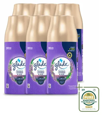 Imagen del producto de 6 unidades de recambio para ambientador automático Glade, aroma Lavanda y Aloe, 269 g, pack ahorro
