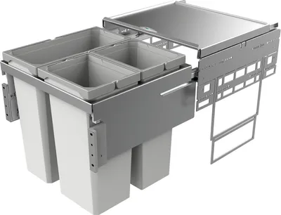 Image de Naber, Cox® Base 2T 500-3. Collecteur de déchets, gris clair, hauteur 460 mm - Poubelles