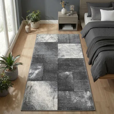 Obrázek produktu pro Carpetsale24 Designový Koberec do Obývacího Pokoje Moderní M?kký Krátký Vlas Konturovaný St?ih Snadná Údržba, Velikost: 80x150 cm