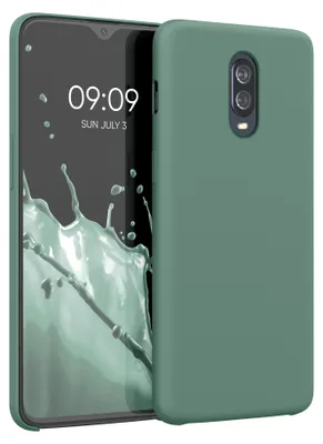 Produktbild von kwmobile Handyhülle für OnePlus 6T Hülle - Case Silikon - Kabelloses Laden - Schutzhülle Cover in Tannengrün