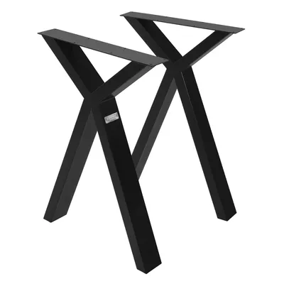 Obrázok produktu pre ML-Design 2 stolové nohy, Š50xV72 cm, stolové podnože v tvare X, oceľ s práškovým nástrekom, čierna farba, priemyselný dizajn, podnož pre jedálenský stôl/stôl