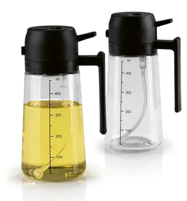 Obrázok produktu pre GOURMETmaxx 2 v 1 rozprašovač a dávkovač oleja – sada 2 ks – 2 x 470 ml